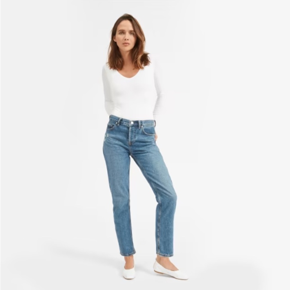 Everlane long-sleeve V-neck bodysuit